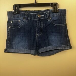 Girls Dark Wash Denim Shorts